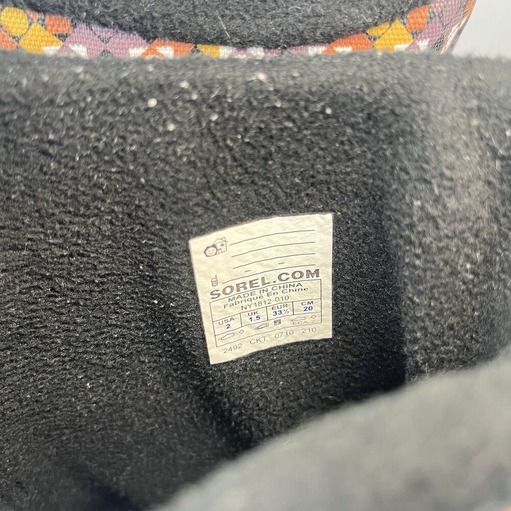 Sorel Girls Youth Size 2 Waterproof Winter Snow Boots Brown Black - Picture 5 of 7